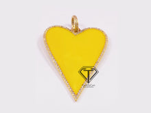 Load image into Gallery viewer, Pave Diamond Enamel Heart Pendant - CraftToCart
