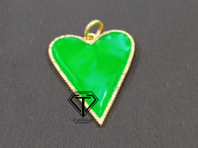 Load image into Gallery viewer, Pave Diamond Enamel Heart Pendant - CraftToCart
