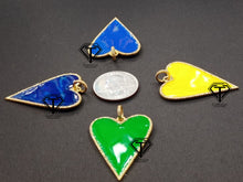 Load image into Gallery viewer, Pave Diamond Enamel Heart Pendant - CraftToCart
