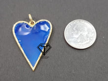 Load image into Gallery viewer, Pave Diamond Enamel Heart Pendant - CraftToCart
