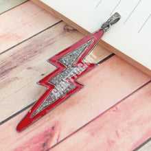 Load image into Gallery viewer, Pave Diamond Enamel Lighting Thunder Pendant - CraftToCart
