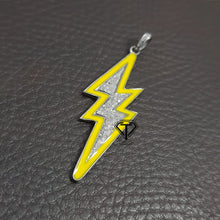 Load image into Gallery viewer, Pave Diamond Enamel Lighting Thunder Pendant - CraftToCart
