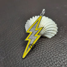 Load image into Gallery viewer, Pave Diamond Enamel Lighting Thunder Pendant - CraftToCart
