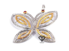 Load image into Gallery viewer, Pave Diamond Butterfly Pendant, 925 Sterling Silver Pendant - CraftToCart
