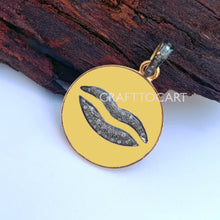 Load image into Gallery viewer, Personalized Gift, Pave Diamond Lips Enamel Charm Pendant - CraftToCart
