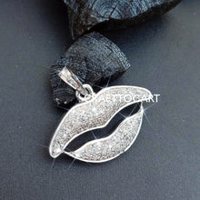 Load image into Gallery viewer, Pave Diamond Lips Charm Pendant, Pave Diamond Jewelry - CraftToCart
