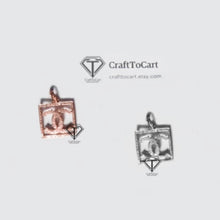 Load image into Gallery viewer, Pave Diamond CC Square Alphabet Charm Pendant - CraftToCart
