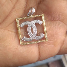 Load image into Gallery viewer, Pave Diamond CC Square Alphabet Charm Pendant - CraftToCart
