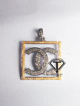 Load image into Gallery viewer, Pave Diamond CC Square Alphabet Charm Pendant - CraftToCart
