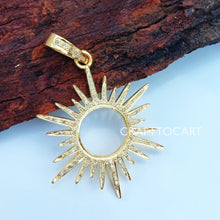 Load image into Gallery viewer, Pave Diamond Sun Charm Pendant, Pave Diamond Jewelry - CraftToCart
