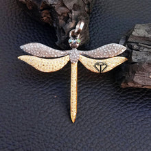 Load image into Gallery viewer, Pave Diamond Dragonfly Pendant, Fly Pendant, Medium Pendant, Must Have Pendant - CraftToCart
