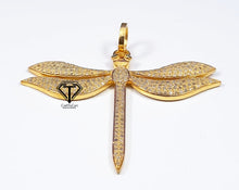 Load image into Gallery viewer, Pave Diamond Dragonfly Pendant, Fly Pendant, Medium Pendant, Must Have Pendant - CraftToCart
