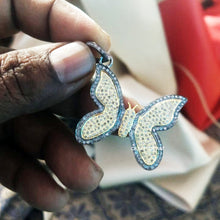 Load image into Gallery viewer, Pave Diamond Butterfly Pendant, Pave Diamond Jewelry - CraftToCart
