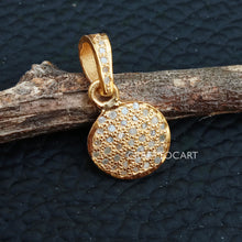 Load image into Gallery viewer, Pave Diamond Round Disc Pendant, Pave Diamond Jewelry - CraftToCart
