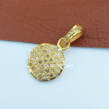 Load image into Gallery viewer, Pave Diamond Round Disc Pendant, Pave Diamond Jewelry - CraftToCart
