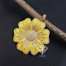 Load image into Gallery viewer, Pave Diamond Enamel Sunflower Pendant, Diamond Pendant Jewelry - CraftToCart
