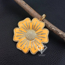 Load image into Gallery viewer, Pave Diamond Enamel Sunflower Pendant, Diamond Pendant Jewelry - CraftToCart
