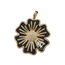 Load image into Gallery viewer, Pave Diamond Enamel Sunflower Pendant, Diamond Pendant Jewelry - CraftToCart
