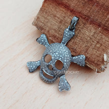 Load image into Gallery viewer, Skull Pendant, Pave Diamond Skull Charm Pendant - CraftToCart
