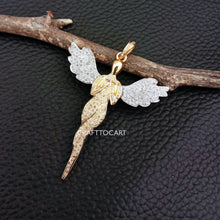 Load image into Gallery viewer, Two Tone Angel Pendant, 925 Sterling Silver, Pave Diamond Jewelry, Jewelry Findings - CraftToCart
