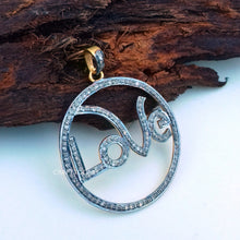 Load image into Gallery viewer, Pave Round Love Initial Pendant, Pave Diamond Pendant, Pave Diamond Jewelry - CraftToCart
