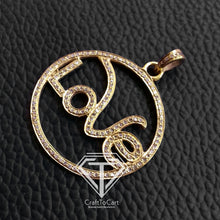 Load image into Gallery viewer, Pave Round Love Initial Pendant, Pave Diamond Pendant, Pave Diamond Jewelry - CraftToCart
