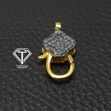 Load image into Gallery viewer, Pave Diamond Lobster, 925 Sterling Silver Handmade Lock, Pave Diamond Clasp, Diamond Latest Clasp
