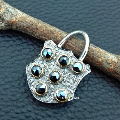 Pave Diamond Pad Lock Pendant, 925 Sterling Silver, Handmade Jewelry - CraftToCart