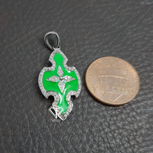 Load image into Gallery viewer, Pave Diamond Enamel Pendant - CraftToCart
