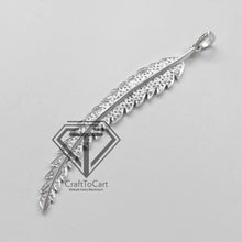 Load image into Gallery viewer, Pave Diamond Feather Charm Pendant - CraftToCart
