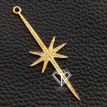 Load image into Gallery viewer, Pave Diamond Spike Starburst Charm Pendant - CraftToCart
