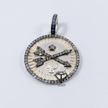 Load image into Gallery viewer, Pave Diamond Round Arrow Pendant, Pave Compass Pendant - CraftToCart
