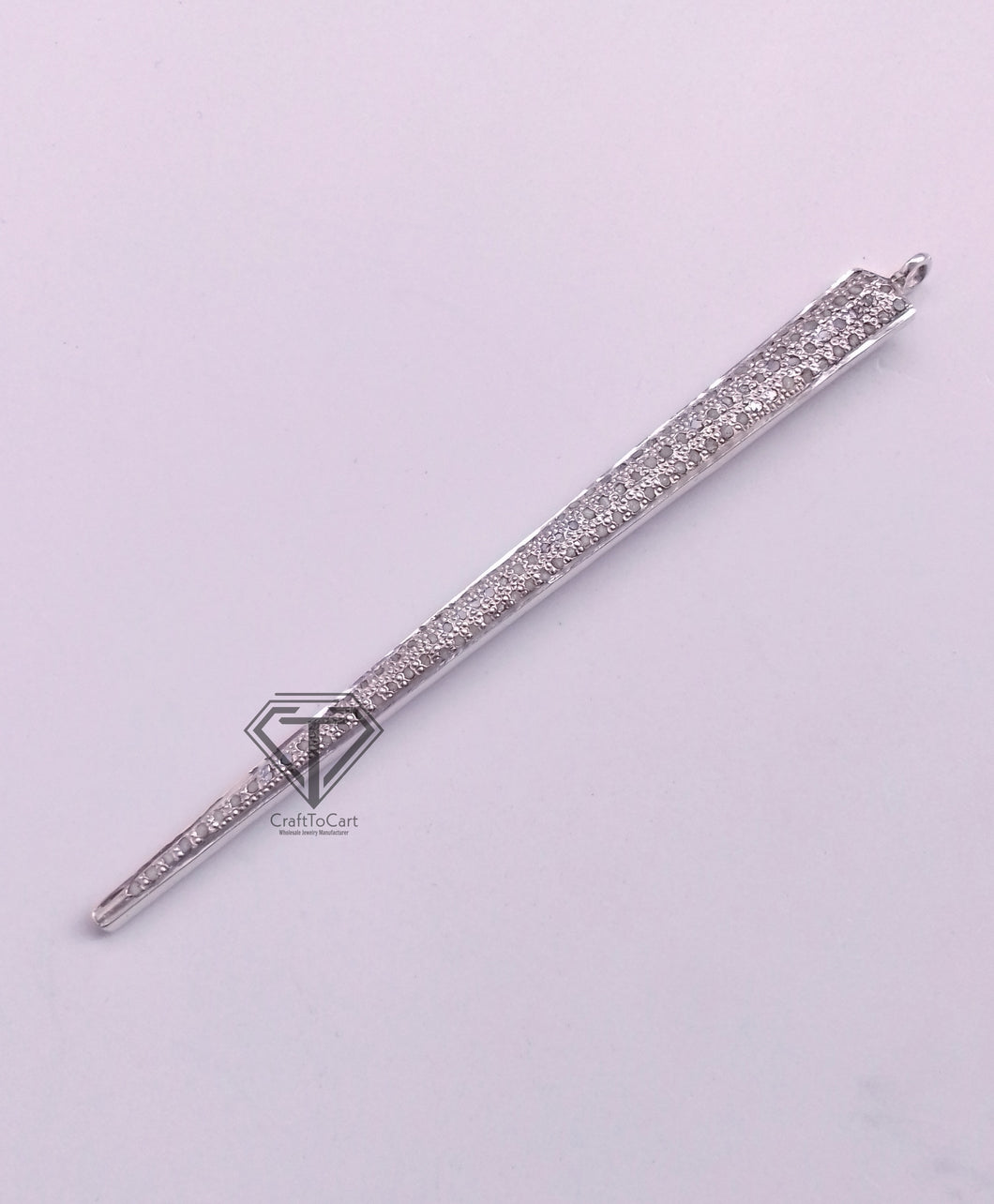 Pave Diamond Spike Charm, Pave Diamond Pendant - CraftToCart