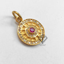 Load image into Gallery viewer, Pave Diamond Ruby Round Pendant - CraftToCart
