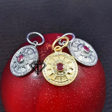 Load image into Gallery viewer, Pave Diamond Ruby Round Pendant - CraftToCart
