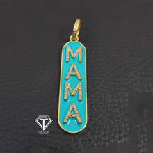 Load image into Gallery viewer, Mother&#39;s Day Gift, Mama Enamel Pendant, Pave Diamond Rectangle Pendant
