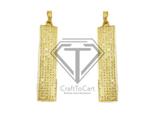 Load image into Gallery viewer, Pave Diamond Rectangle Bar Pendant - CraftToCart
