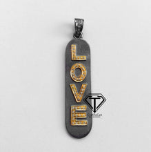 Load image into Gallery viewer, LOVE Letter Pendant, Pave Diamond Pendant, Two Tone Pendant - CraftToCart
