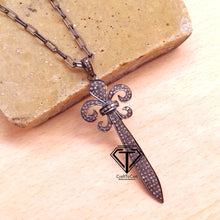 Load image into Gallery viewer, Pave Diamond Pendant, Pave Diamond Sword Pendant - CraftToCart
