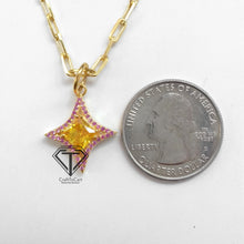 Load image into Gallery viewer, Citrine Pendant With Ruby, Pave Citrine Pendant - CraftToCart
