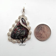 Load image into Gallery viewer, Natural Eudialyte Pendant, Pave Diamond Pendant - CraftToCart
