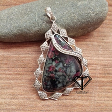 Load image into Gallery viewer, Natural Eudialyte Pendant, Pave Diamond Pendant - CraftToCart
