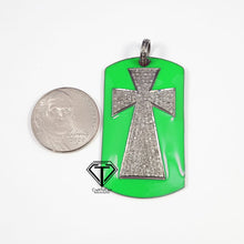 Load image into Gallery viewer, Pave Diamond Rectangle Cross Enamel Pendant - CraftToCart
