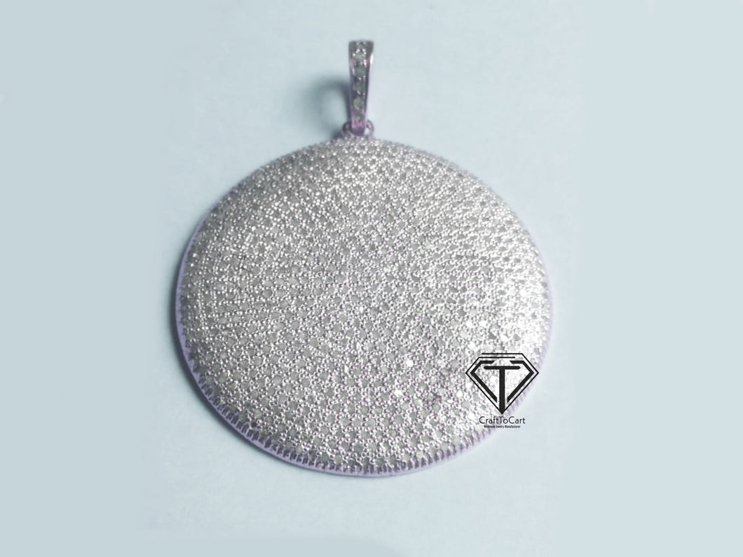 Round Pendant, Pave Diamond Round Pendant