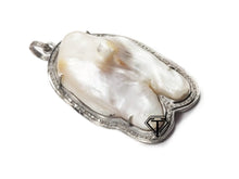 Load image into Gallery viewer, Pave Unique Sea Shell Pendant, 925 Sterling Silver, Pave Diamond Jewelry, Handmade Jewelry
