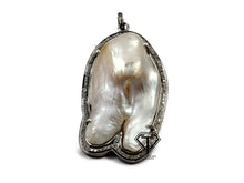 Load image into Gallery viewer, Pave Unique Sea Shell Pendant, 925 Sterling Silver, Pave Diamond Jewelry, Handmade Jewelry
