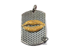 Load image into Gallery viewer, Lips Pendant, Pave Diamond Rectangle Lips Pendant
