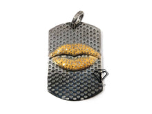 Load image into Gallery viewer, Lips Pendant, Pave Diamond Rectangle Lips Pendant
