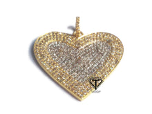 Load image into Gallery viewer, Pave Diamond Two Tone Heart Pendant, 925 Sterling Silver Stylish Pendant for her
