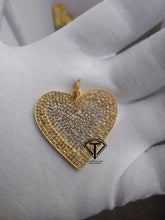 Load image into Gallery viewer, Pave Diamond Two Tone Heart Pendant, 925 Sterling Silver Stylish Pendant for her
